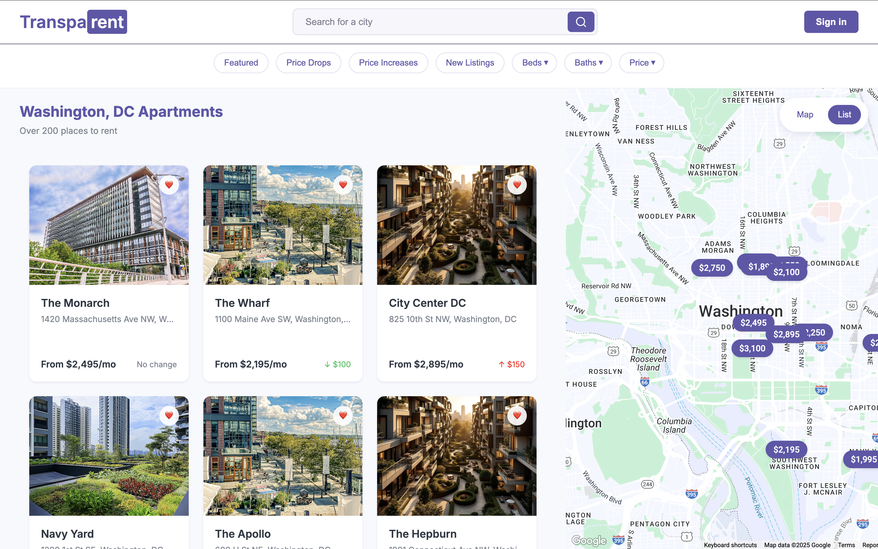Search Results Interface